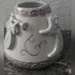 Ceramic Christmas Angel Candle Lamp Holiday Home Gift Decoration Home White Gold